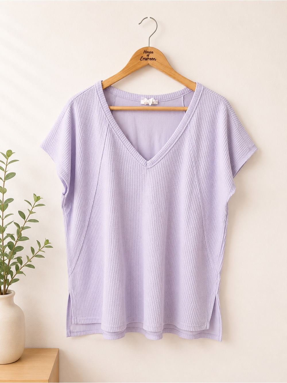 Andree by Unit Lavender Waffle Knit Top Size 1X